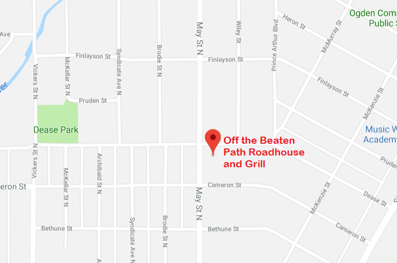 Location of Off the Beaten Path Roadhouse and Grill